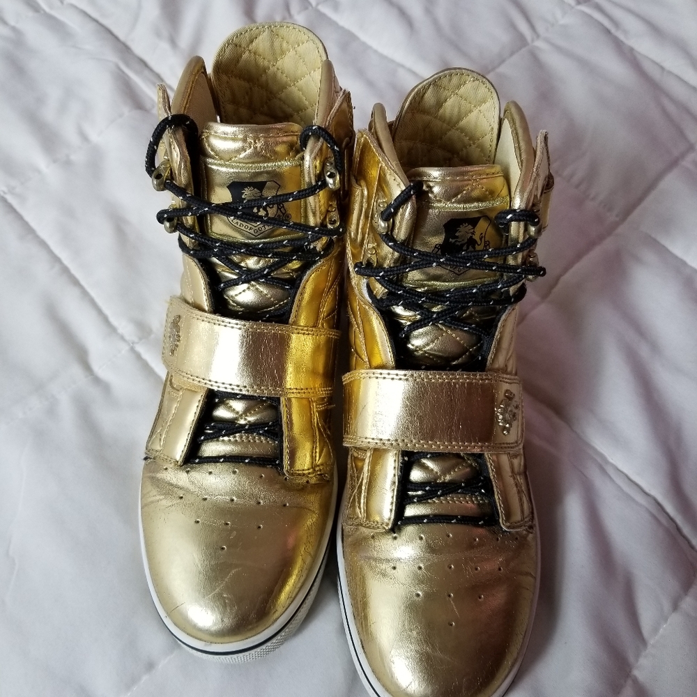 Vlado Netallic Gold HighTops Size 7